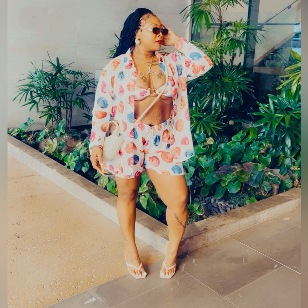 Sultry Summer Button Up Cover Up Shirt